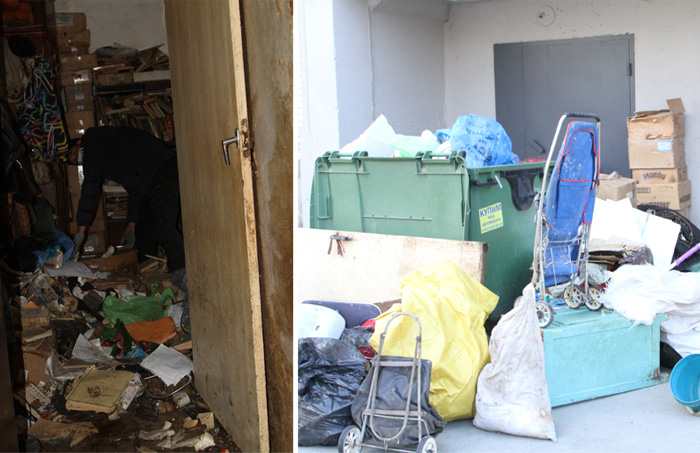 Горы мусора вывезли в Новосибирске судебные приставы из квартиры женщины с синдромом Плюшкина