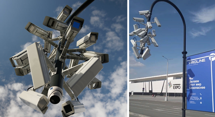 Фонарь с видеокамерами вместо лампочек установили в Екатеринбурге