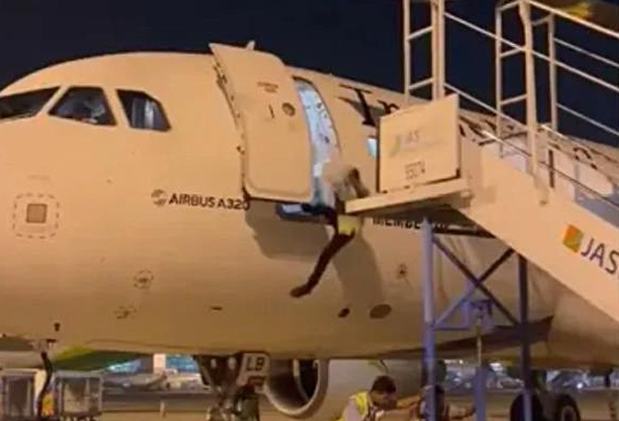 Сотрудник авиакомпании выпал из самолета из-за отсутствия трапа – видео